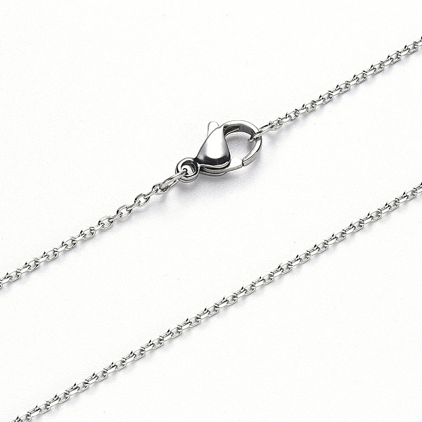 

PandaHall 304 Stainless Steel Cable Chain Necklace, with Lobster Claw Clasp, Stainless Steel Color, 19.68 inch(50cm), Link: 3x2x0.6mm...