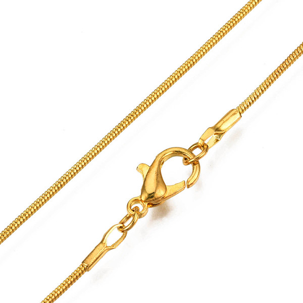 

PandaHall Brass Round Snake Chain Necklaces, Golden, 15.7 inch Brass