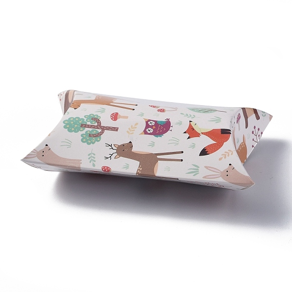 

PandaHall Paper Pillow Boxes, Candy Gift Boxes, for Wedding Favors Baby Shower Birthday Party Supplies, White, Animal Pattern, 3-5/8x2-1/2x1...