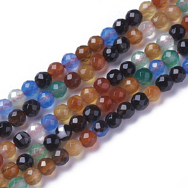 

PandaHall Natural Multi-Color Agate Beads Strands, Faceted, Round, 2~2.5x2mm, Hole: 0.2mm, about 158~205pcs/strand, 15.7~16.7 inch...