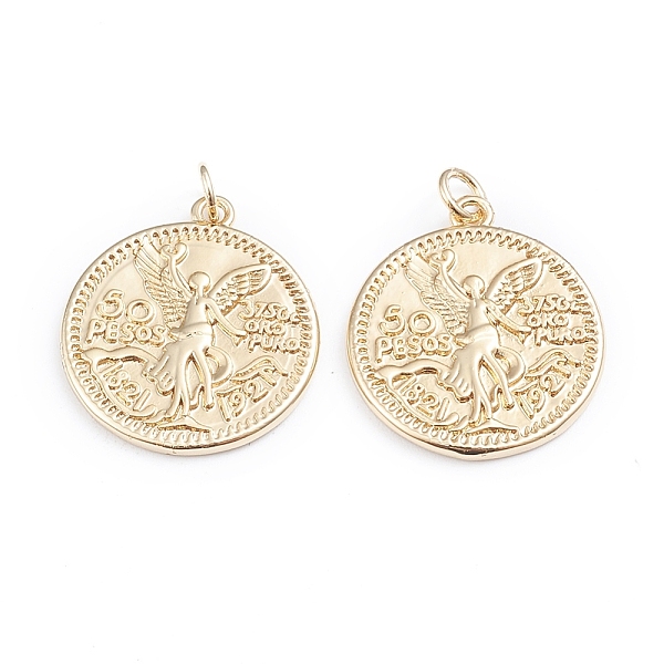 

PandaHall Brass Coin Pendants, with Jump Rings, Long-Lasting Plated, Flat Round & Angel & Word, Real 18K Gold Plated, 23x20.5x2mm, Hole: 3mm...