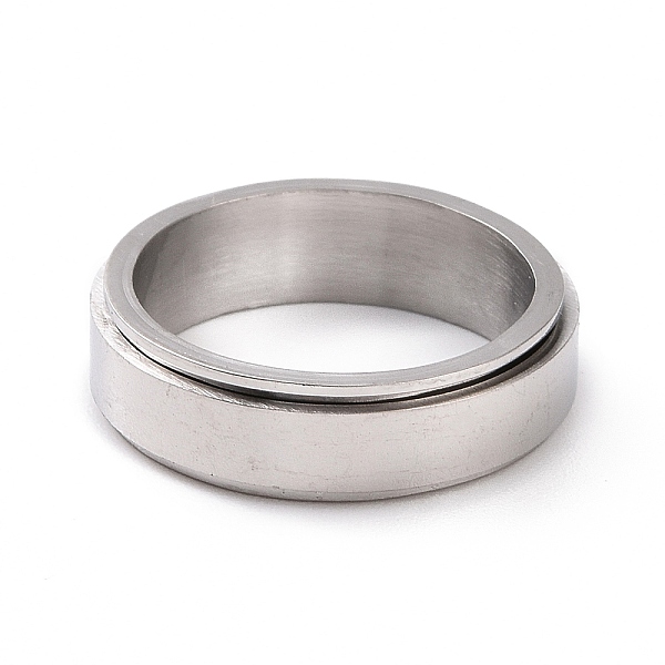 201 Stainless Steel Plain Rotating Fidget Band Ring