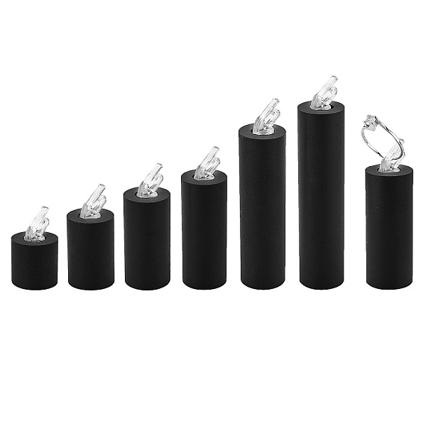 

PandaHall 7 Pcs Acrylic Finger Ring Displays Stands, Black Cylinder Ring Display Organizer Jewelry Display Holder for Rings Jewelry...