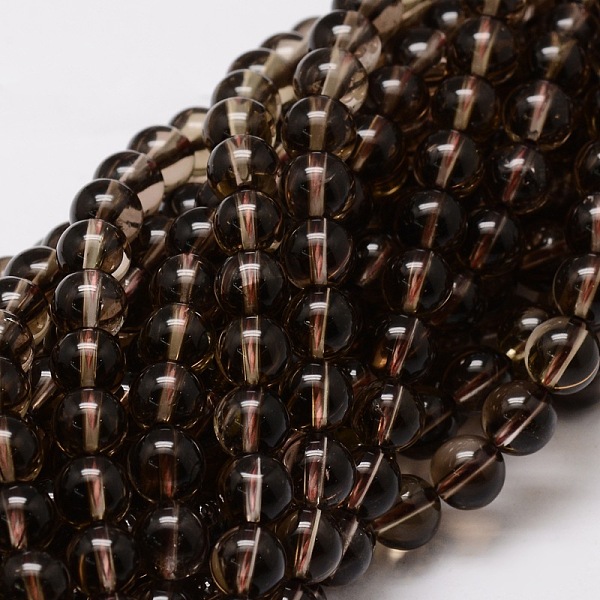 

PandaHall Natural Smoky Quartz Round Beads Strands, 8mm, Hole: 1mm, about 48pcs/strand, 15.7 inch Smoky Quartz Round