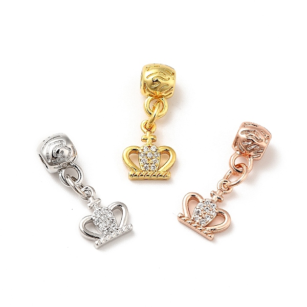 

PandaHall Rack Plating Brass Micro Pave Clear Cubic Zirconia Pendants, Long-Lasting Plated, Cadmium Free & Lead Free, Crown, Mixed Color...