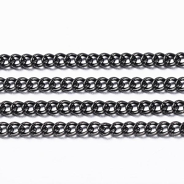 

PandaHall 304 Stainless Steel Twisted Chains, Curb Chains, Soldered, with Spool, Electrophoresis Black, 1.2x1.1x0.3mm, about 32.8 Feet...