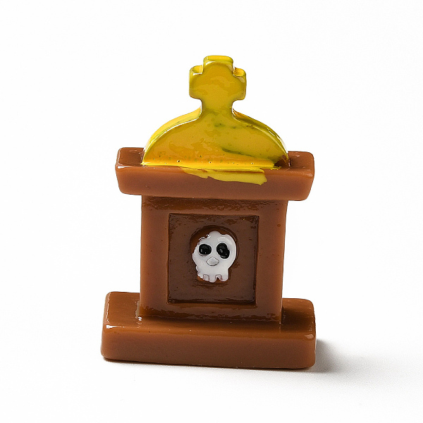 

PandaHall Halloween Theme Opaque Resin Cabochons, for Jewelry Making, Tombstone, Skull, 33x14x24mm Resin Skull