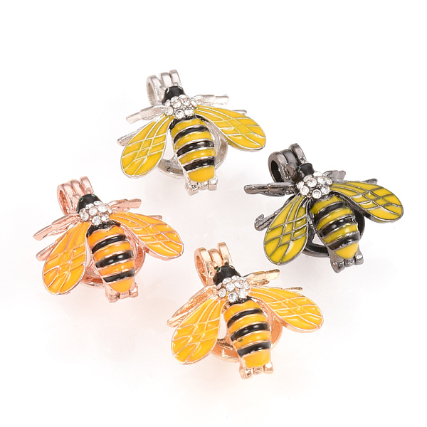 

PandaHall Alloy Enamel Diffuser Locket Pendants, Cage Pendants, Bee, Mixed Color, 22x21.5x12.5mm, Hole: 3.5x4mm, inner measure: 9mm Alloy..., Multicolor