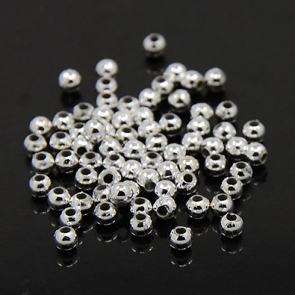 

PandaHall Plating Plastic Acrylic Round Beads, Silver Plated, 5mm, Hole: 1mm, about 7000pcs/pound Acrylic Round