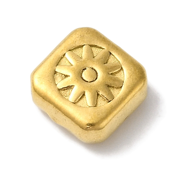 

PandaHall 304 Stainless Steel Beads, Rhombus with Sun, Golden, 7x7x3mm, Hole: 0.9mm 304 Stainless Steel Rhombus