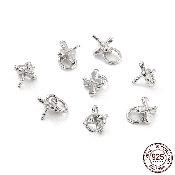 

PandaHall Rhodium Plated 925 Sterling Silver Peg Bails, with Jump Rings, Clover, Platinum, 6x5mm, Ring: 4.5x0.7mm, Pin: 0.7mm Sterling...