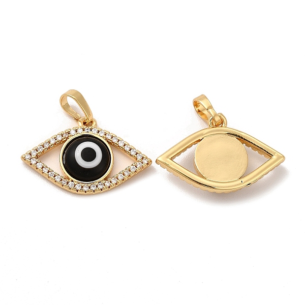 

PandaHall Rack Plating Brass Micro Pave Clear Cubic Zirconia Pendants, with Handmade Evil Eye Lampwork, Cadmium Free & Lead Free..., Black