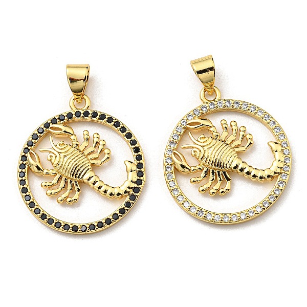 

PandaHall Brass Micro Pave Cubic Zirconia Pendants, Long-Lasting Plated, Lead Free & Cadmium Free, Real 18K Gold Plated, Flat Round with..., Multicolor