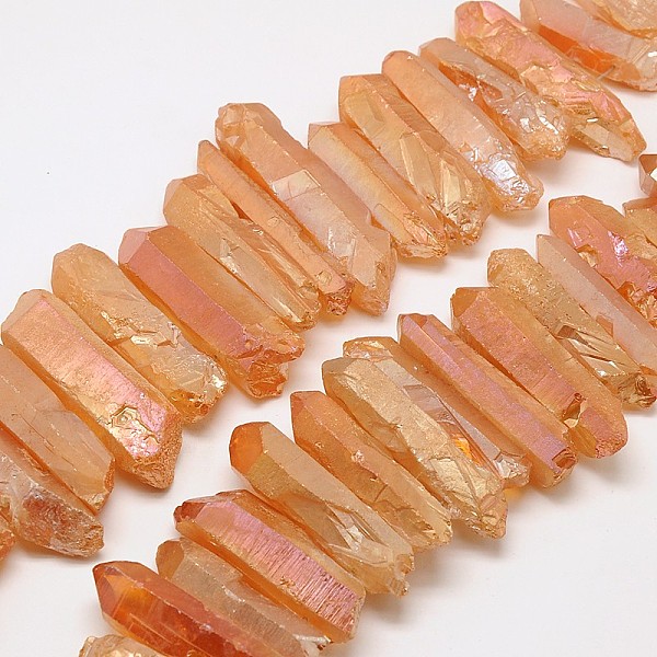 

PandaHall Chips Electroplated Natural Quartz Crystal Beads Strands, Orange, 20~53x7~15x5~13mm, Hole: 1~2mm, 15.3 inch Quartz Crystal Chip...
