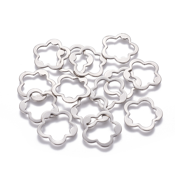 

PandaHall 201 Stainless Steel Linking Rings, Flower, Stainless Steel Color, 22x0.5mm 201 Stainless Steel Flower