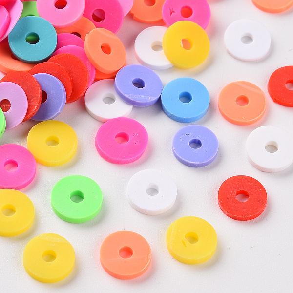 

PandaHall Handmade Polymer Clay Beads, Heishi Beads, for DIY Jewelry Crafts Supplies, Disc/Flat Round, Mixed Color, 8x1.5mm, Hole: 2mm..., Multicolor