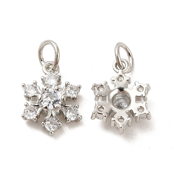 

PandaHall Rack Plating Brass Micro Pave Cubic Zirconia Pendants, Long-Lasting Plated, Cadmium Free & Lead Free, with Jump Ring, Snowflake..., Clear