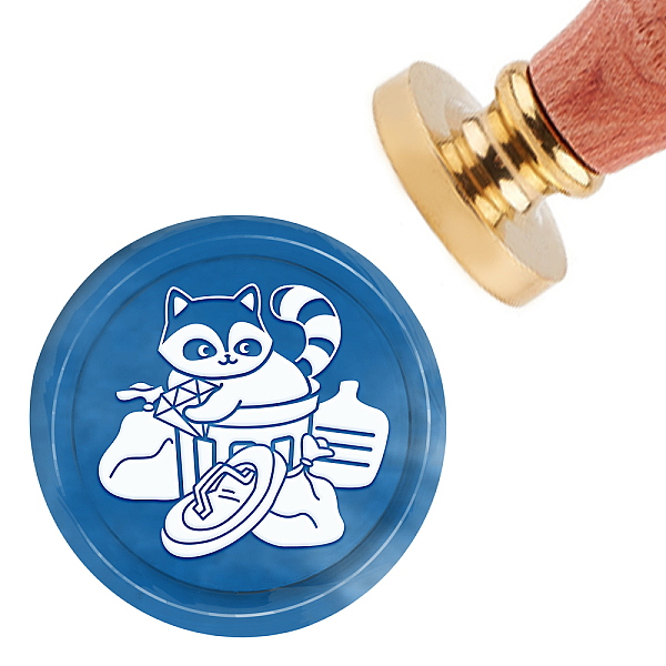 

PandaHall CRASPIRE Wax Seal Stamp Raccoon Vintage Sealing Wax Stamps Animal 30mm Removable Brass Head Sealing Stamp with Wooden Handle for...