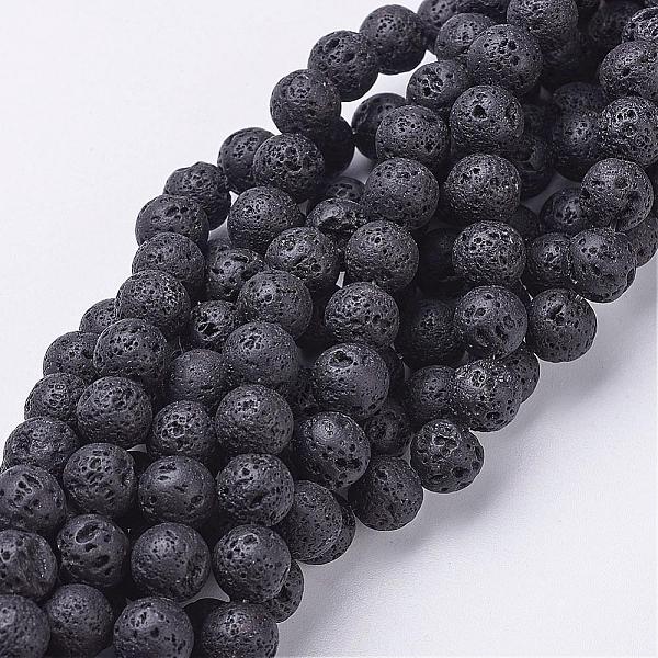 

PandaHall Natural Lava Rock Beads Strands, Round, Black, 8mm, Hole: 1mm Lava Rock Round Black