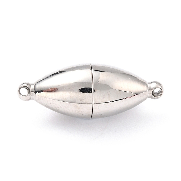 

PandaHall 304 Stainless Steel Magnetic Clasps with Loops, Oval, Stainless Steel Color, 23.5x9mm, Hole: 1.2mm 304 Stainless Steel Oval