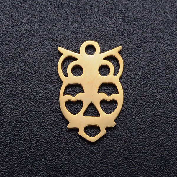 

PandaHall 201 Stainless Steel Hollow Charms, Owl, Golden, 14.5x9x1mm, Hole: 1.5mm 201 Stainless Steel Owl