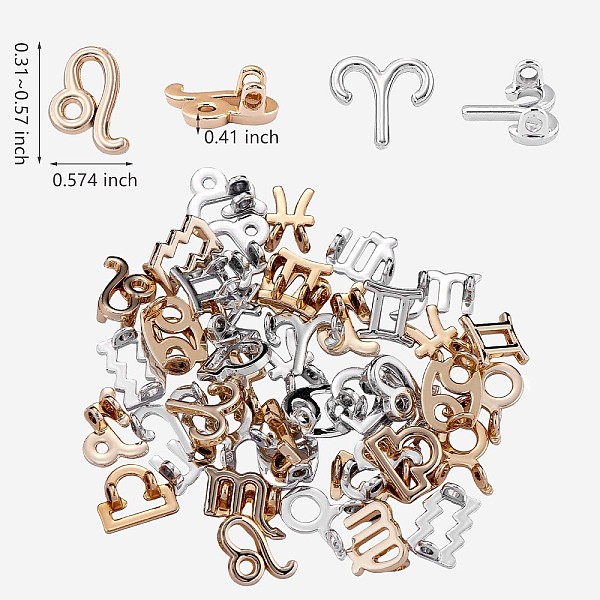 

PandaHall 24Pcs 2 Colors Alloy Pendants, 12 Constellation Charms, Zodiac Sign Charms, for Jewelry Necklace Bracelet Earring Making Crafts...