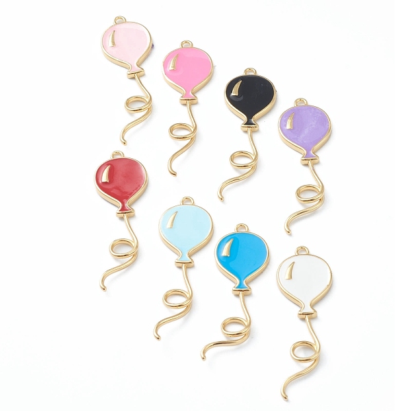 

PandaHall Brass Enamel Pendants, Long-Lasting Plated, with Enamel, Balloon, Golden, Mixed Color, 49x15x2mm, Hole: 2mm Brass+Enamel Balloon..., Multicolor