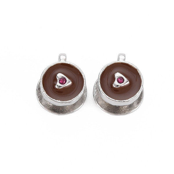 

PandaHall Rack Plating Alloy Enamel European Beads, with Fuchsia Rhinestone, Large Hole Beads, Cadmium Free & Nickel Free & Lead Free, Cup...