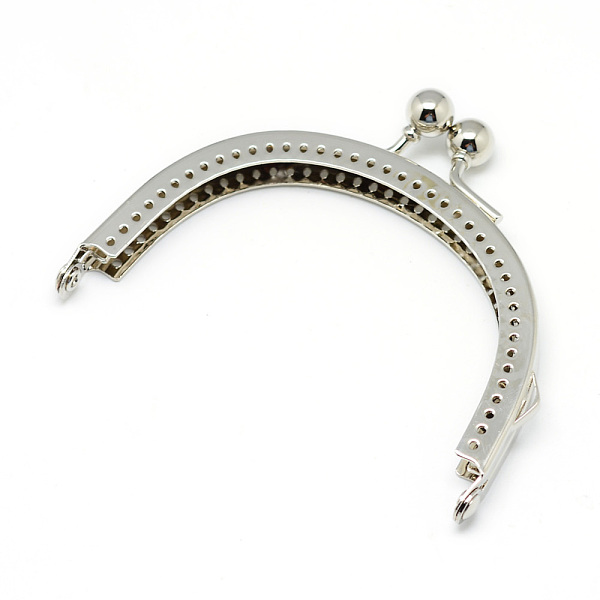 

PandaHall Iron Purse Frame Handle for Bag Sewing Craft Tailor Sewer, Platinum, 70x85x7mm, Hole: 1~2mm Iron