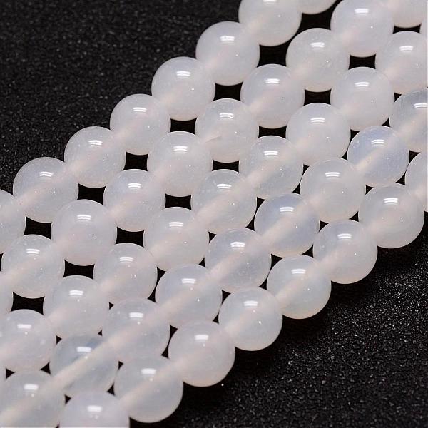 

PandaHall Natural Agate Bead Strands, Round, 8mm, Hole: 1mm, about 45pcs/strand, 14 inch Natural Agate Round