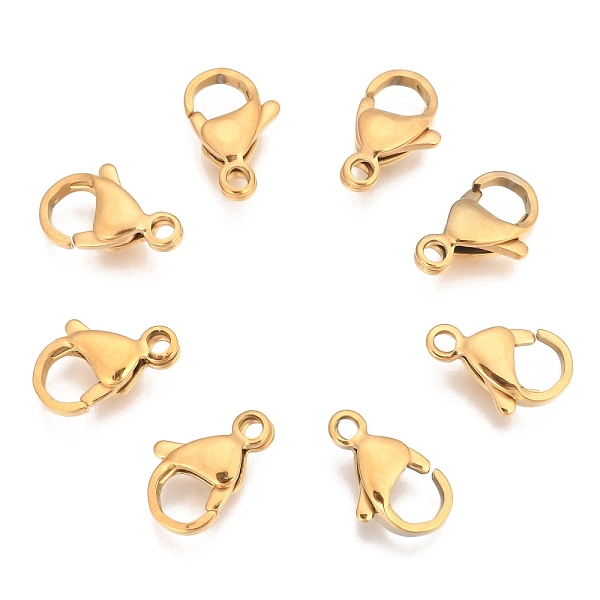 

PandaHall 304 Stainless Steel Lobster Claw Clasps, Golden, 13x8x4mm, Hole: 1.8mm 304 Stainless Steel Others