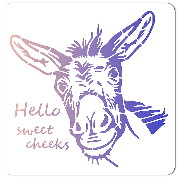 

PandaHall GORGECRAFT 30x30CM Donkey Templates Drawing Painting Stencils Large Reusable Plastic Square Stencils Sign for Painting on Wood...