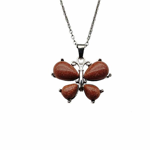 

PandaHall Crystal Butterfly Necklace Pendant Fashion Ornament Minimalist Pendant Alloy
