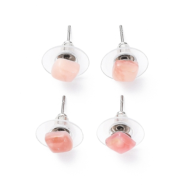 Natürliche Rosa Opal-Ohrstecker Für Frauen