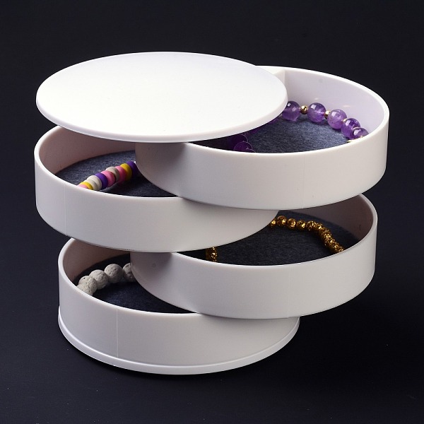 4-Layer Rotating Travel Jewelry Tray Case