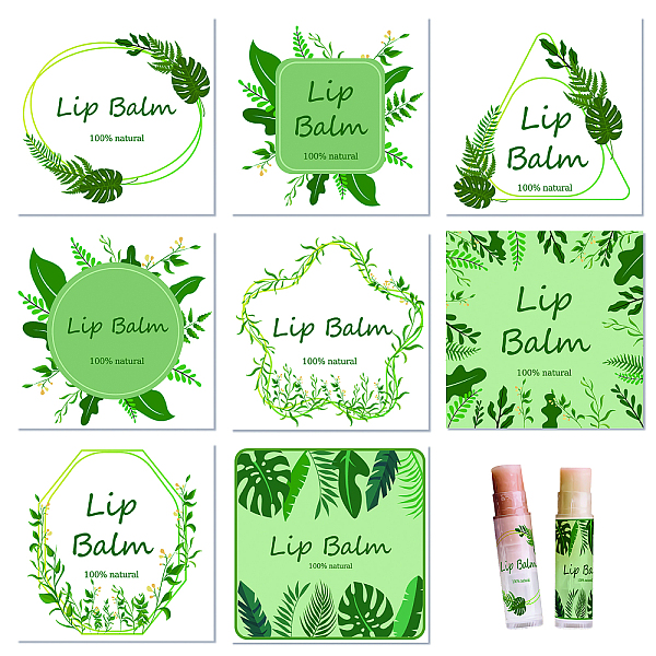 

PandaHall CRASPIRE Lip Balm Labels 80pcs Homemade Lip Balm Labels 2” Clear Lip Balm Labels for Tubes Printable Waterproof Lip Balm Stickers..., Green