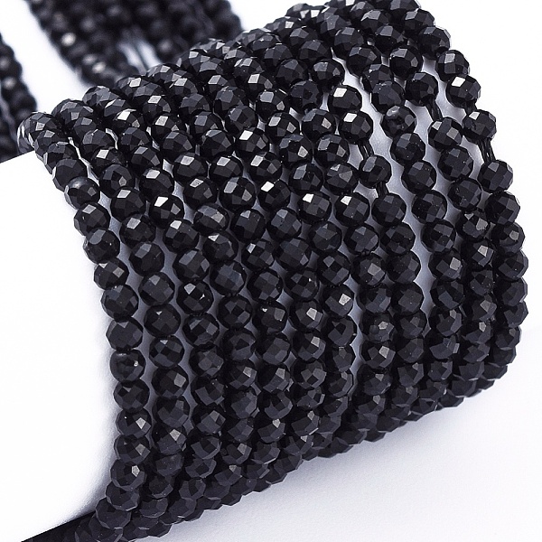 

PandaHall Opaque Glass Beads Strands, Faceted, Rondelle, Black, 2x1.5mm, Hole: 0.6mm, about 235~247pcs/Strand, 14.57~14.76 inch(37~37.5cm)...