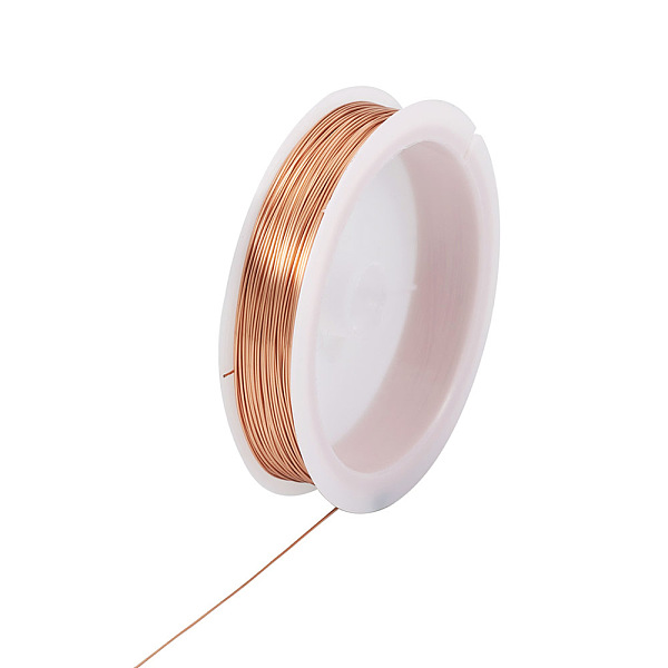 

PandaHall Copper Wire, Round, for Jewelry Making, Raw(Unplated), 26 Gauge, 0.4mm, about 124.67 Feet(38m)/Roll Copper Round