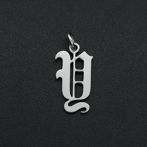 

PandaHall 304 Stainless Steel Pendants, with Jump Ring, Old English, Letter, Laser Cut, Stainless Steel Color, Letter.Y, 17x9x1mm, Hole: 3mm...