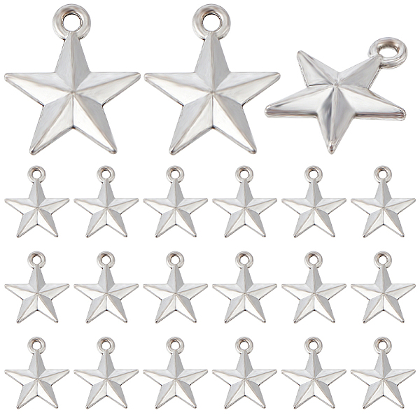

PandaHall SUNNYCLUE 130Pcs Tibetan Style Alloy Pendants, Star, Antique Silver, 15.5x13.5x3.5mm, Hole: 1.6mm Alloy Star