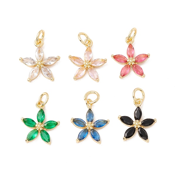 

PandaHall Brass Micro Pave Cubic Zirconia Pendants, with Jump Rings, Cadmium Free & Lead Free, Long-Lasting Plated, Real 18K Gold Plated..., Multicolor
