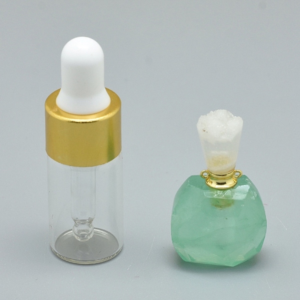 

PandaHall Natural Chrysoprase Openable Perfume Bottle Pendants, with Brass Findings and Glass Essential Oil Bottles, 30~36x18~20x9.5~16mm...