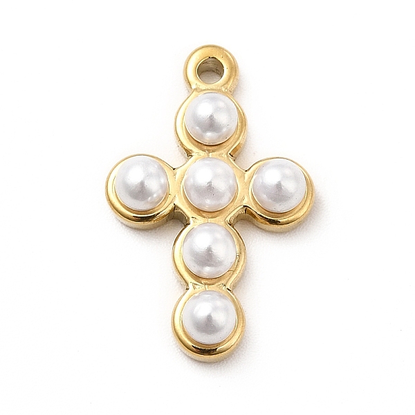 

PandaHall Ion Plating(IP) 304 Stainless Steel Pendants, with Plastic Beads, Cross Charm, Golden, 21x13.5x5mm, Hole: 1.4mm 304 Stainless...