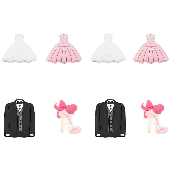 PandaHall CHGCRAFT 8Pcs 4 Style Food Grade Eco-Friendly Silicone Beads, Chewing Beads For Teethers, DIY Nursing Necklaces Making, Wedding...