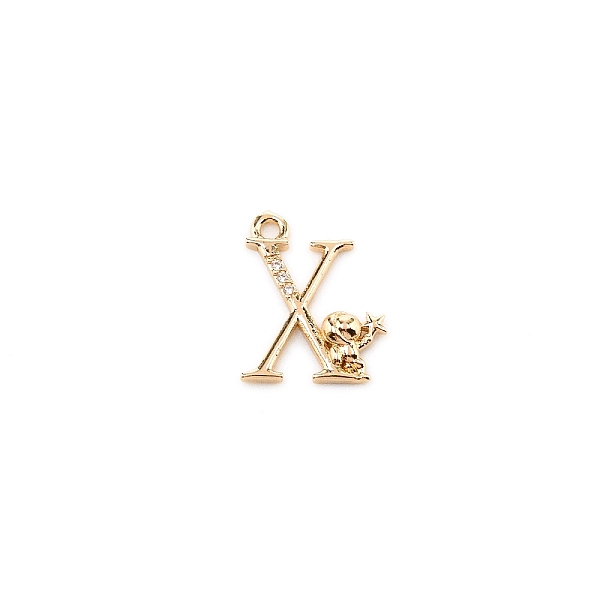 

PandaHall Brass Micro Pave Cubic Zirconia Charms, Long-plating, Letter, Letter.X, 16x13x2.5mm, Hole: 1.5mm Brass+Cubic Zirconia Letter Clear