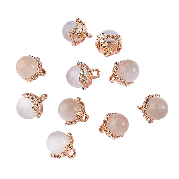 

PandaHall 10Pcs Gemstone Charm Pendant Crystal Quartz Healing Natural Stone Pendants Buckle for Jewelry Necklace Earring Making Cra, White...