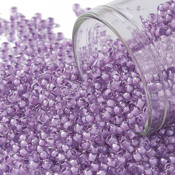 

PandaHall TOHO Round Seed Beads, Japanese Seed Beads, (943) Light Purple Lined Crystal, 11/0, 2.2mm, Hole: 0.8mm, about 5555pcs/50g Glass...