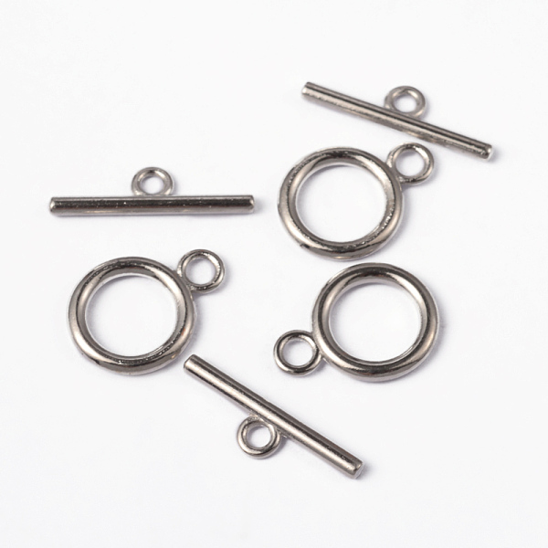 

PandaHall Alloy Toggle Clasps, Tibetan Style Jewelry Components, Cadmium Free & Nickel Free & Lead Free, Platinum, Ring: 19x14mm, Bar...