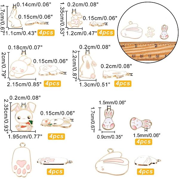 Nbeads 32pcs 8 Stil Legierungs-Emaille-Anhänger