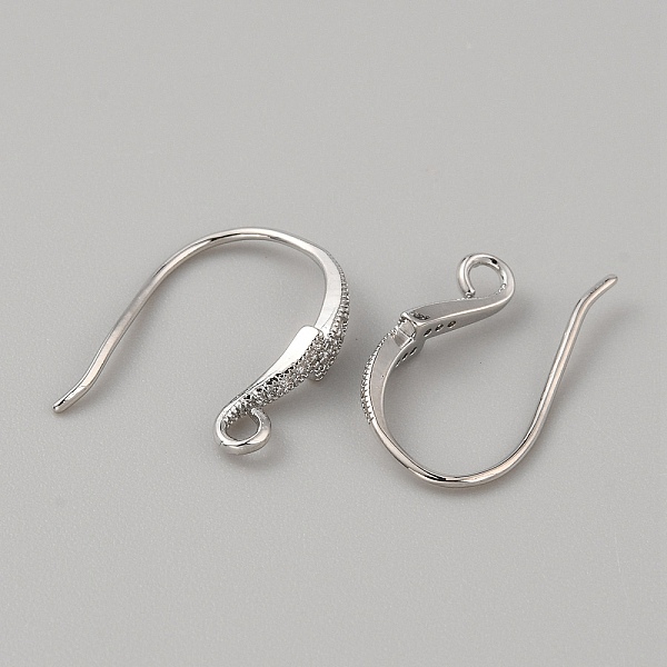 

PandaHall Brass Micro Pave Clear Cubic Zirconia Earring Hooks, with Horizontal Loops, Lightning Bolt, Platinum, 15.5~20x3.5mm, Hole: 1.8mm...